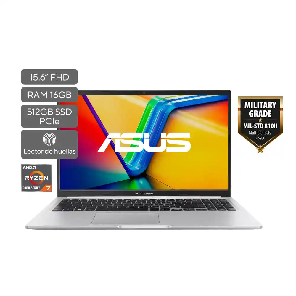 Computador Portátil Asus Vivobook 15.6 Pulgadas Amd Ryzen 7 512 Gb Ssd 16 Gb Ddr4 Lector de Huellas M1502ya-nj693w