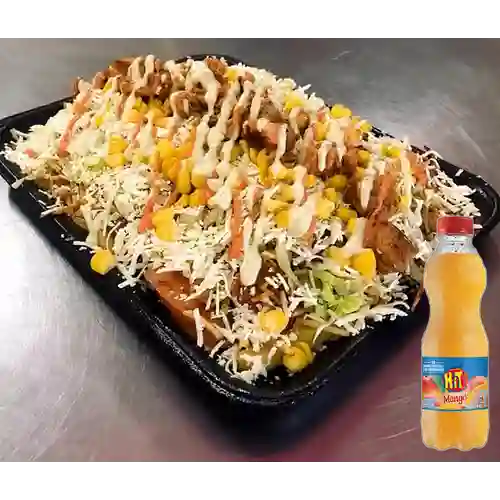 Combo Salchipapa Mega + Hit Mango 500 ml