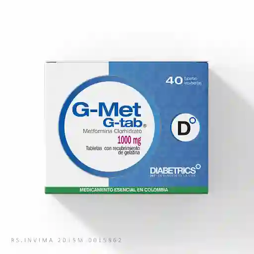 G-Met G-Tab Tabletas con Recubrimiento de Gelatina (1000 mg)
