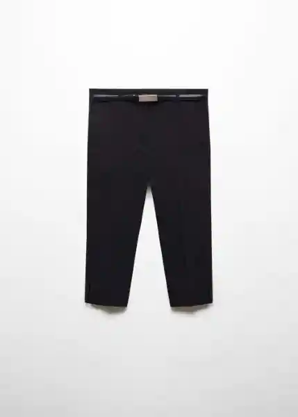 Pantalón Piccola Negro Talla 38 Mujer Mango