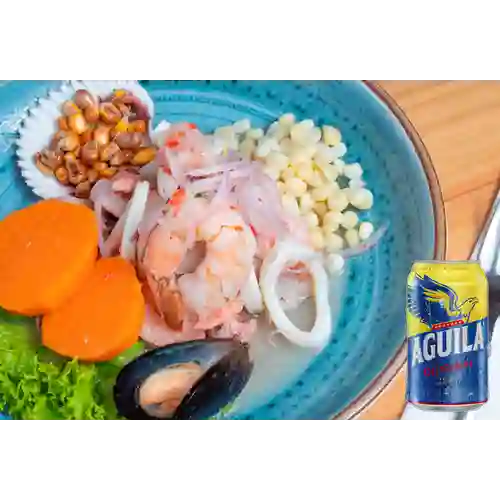 Combo Ceviche Mixto + Aguila Orig Lta 330ml