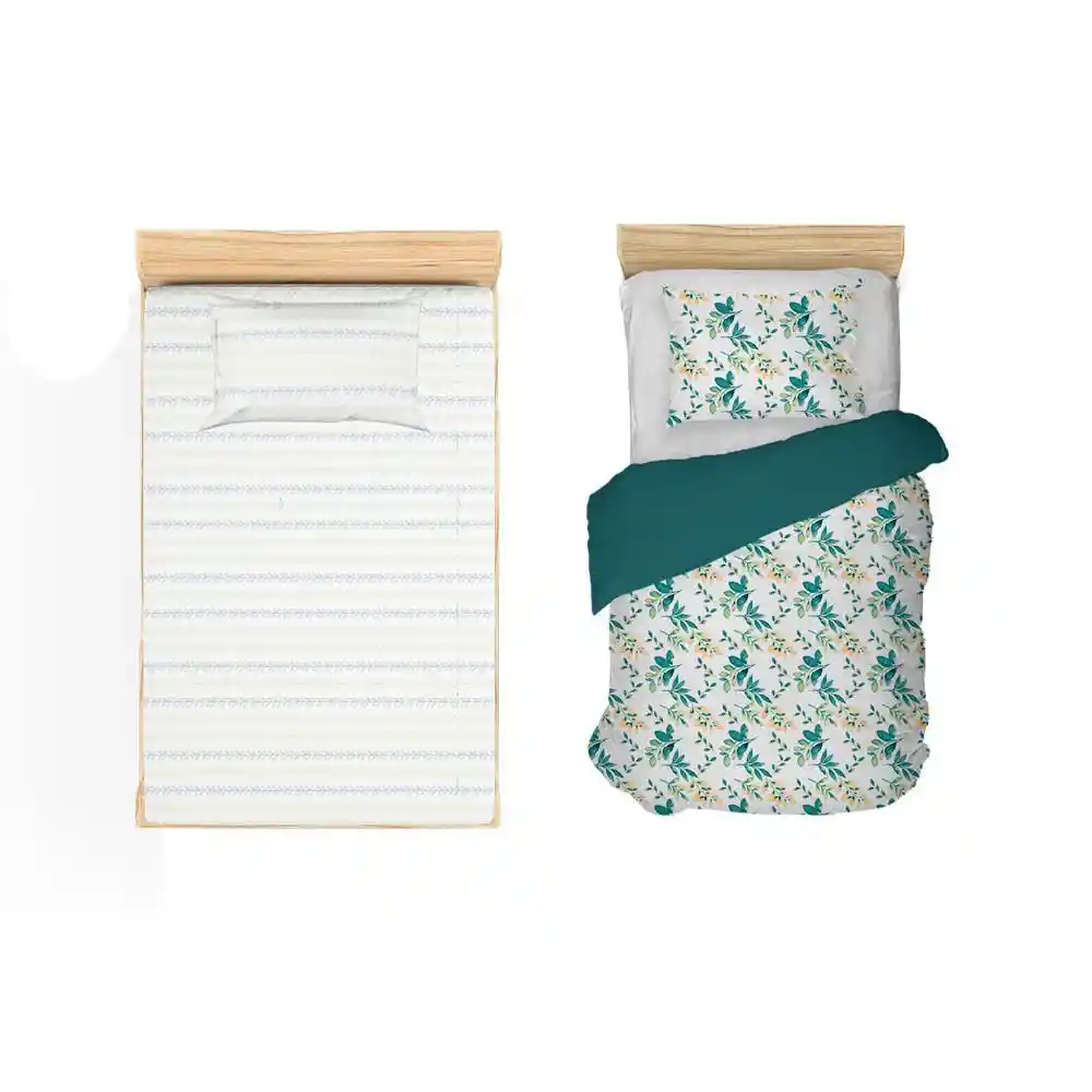 Set Edredon +semijuegocama Finlandek Basic Esencial Sencillo (100 X 190 Cm) Poliéster Delia
