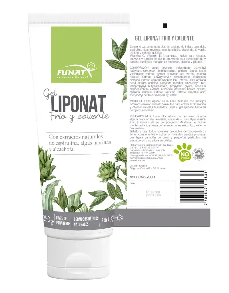 Funat Gel Liponat 2 en 1 Frío y Caliente