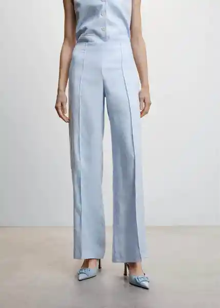 Pantalón Watson Celeste Talla 24 Mujer Mango