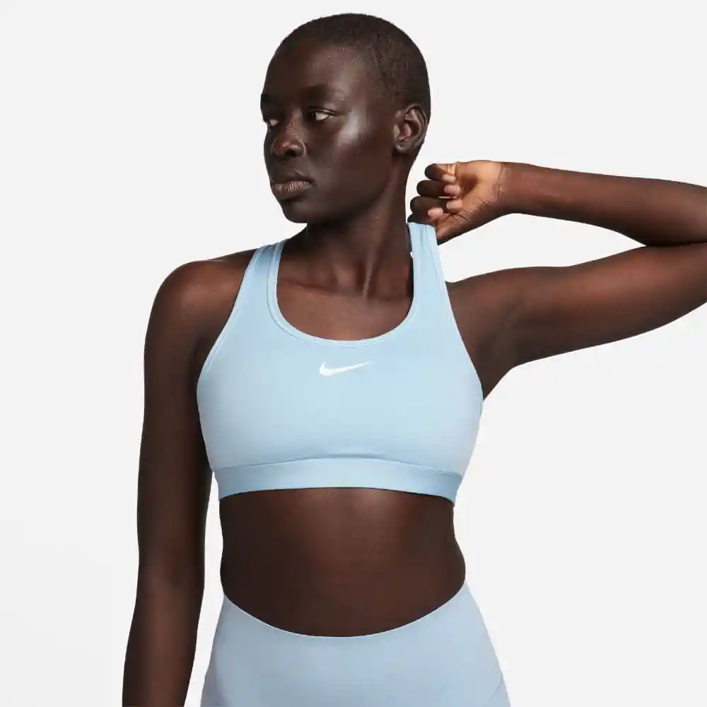 Nike Crop Nk Swsh Med Spt Bra Mujer Azul L