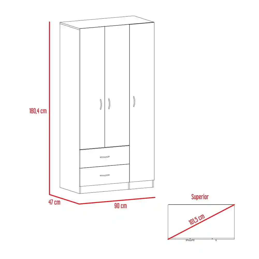 Rta Closet Austral Duna-Blanco 180 x 90 x 47 cm