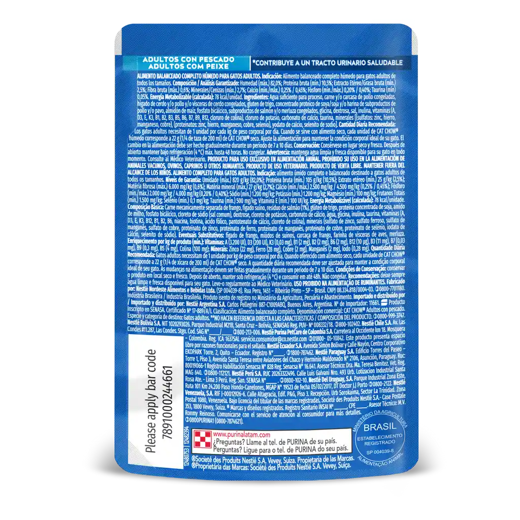 Comida húmeda para Gatos Cat Chow adulto Pescado x 85 gr MX