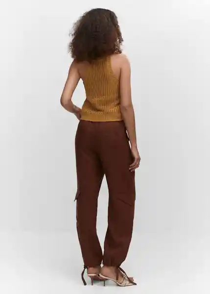 Top Fusta Tabaco Talla S Mujer Mango