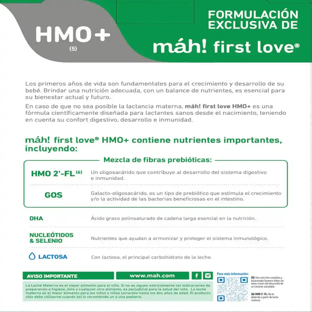 Formula Infantil Mah! First Love Hmo Etapa 0- 6 M