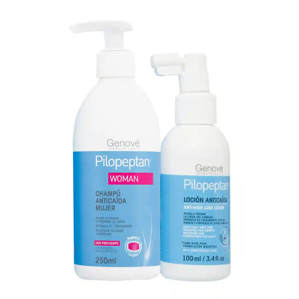 Pilopeptan Kit Champú Anticaída Para Mujer + Loción Anticaída
