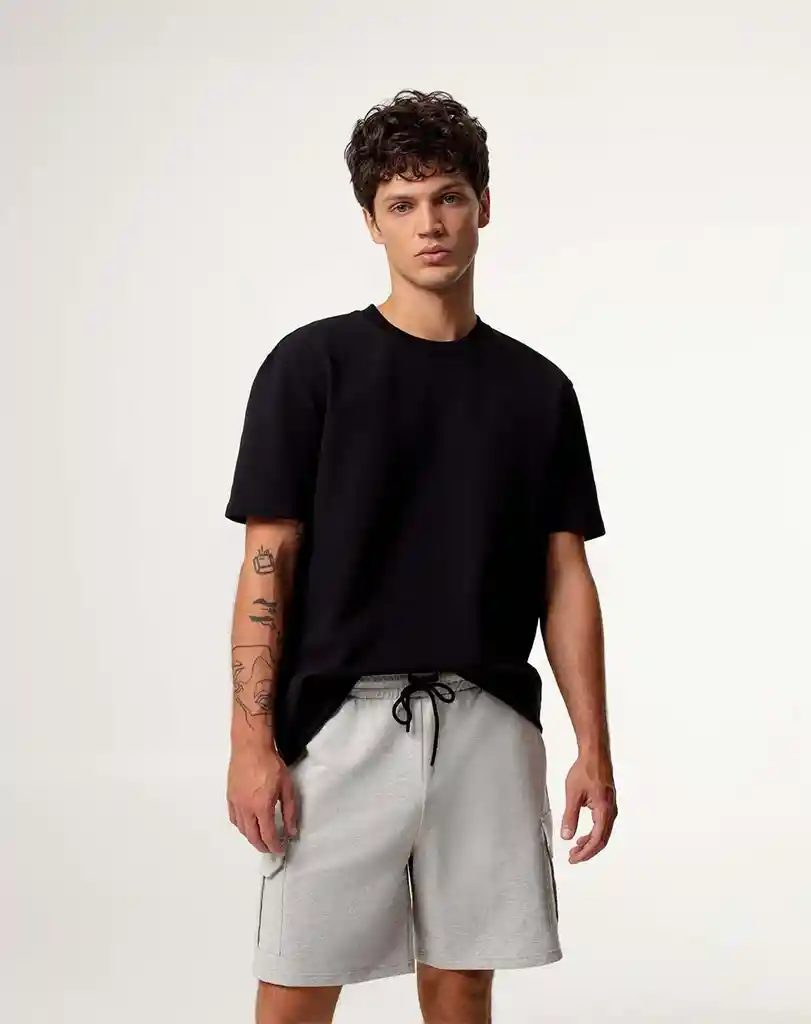 Bermuda Tipo Cargo Con Bolsillos en Algodón Masculino Pali Gef