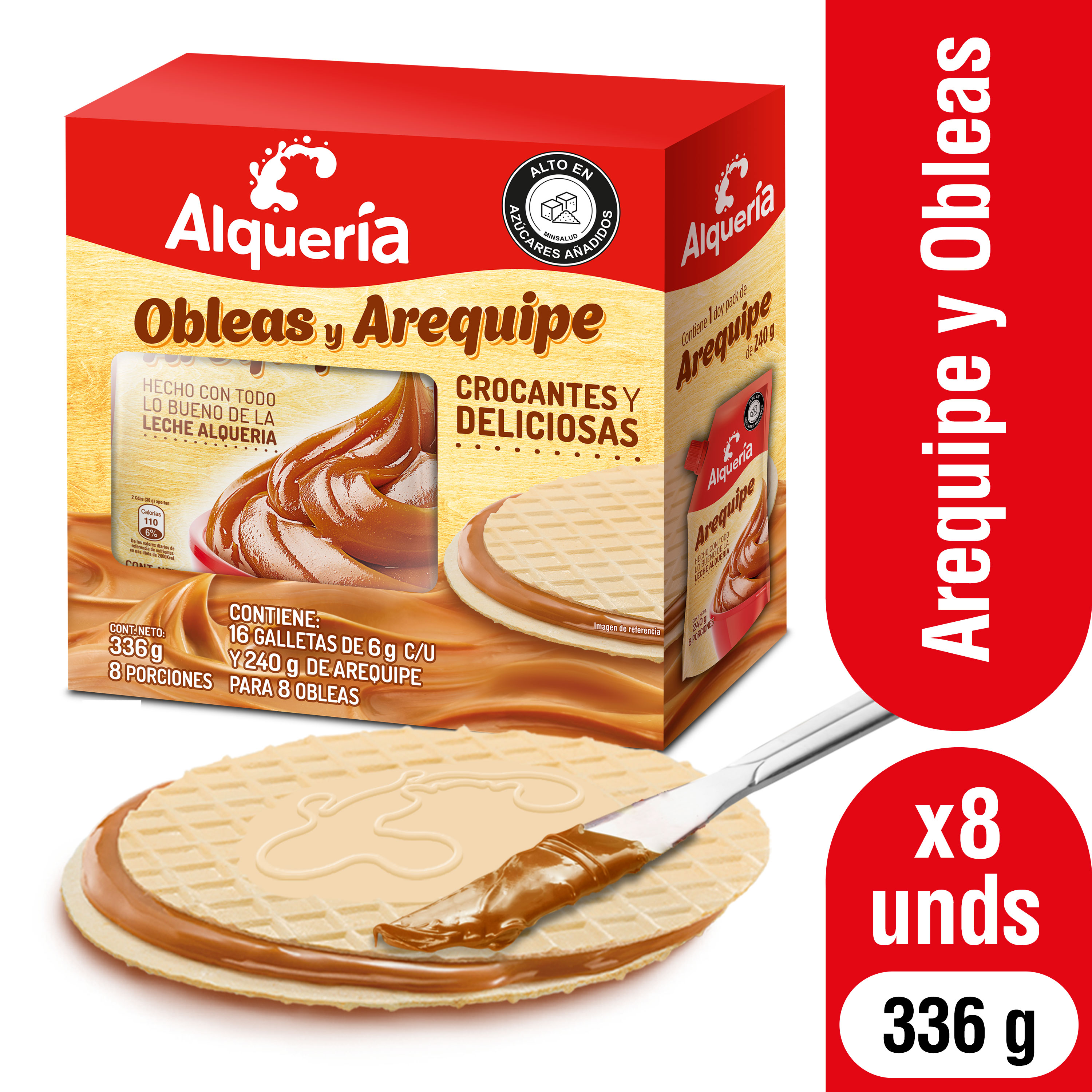 Alquería Oblea y Arequipe Crocantes y Deliciosas 336 g