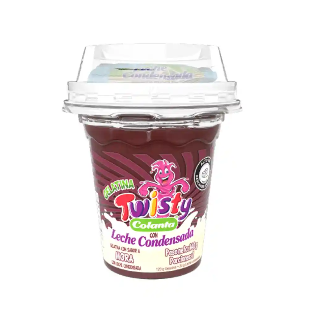 Gelatina Twisty Mora Con Leche Condensada x 140 g