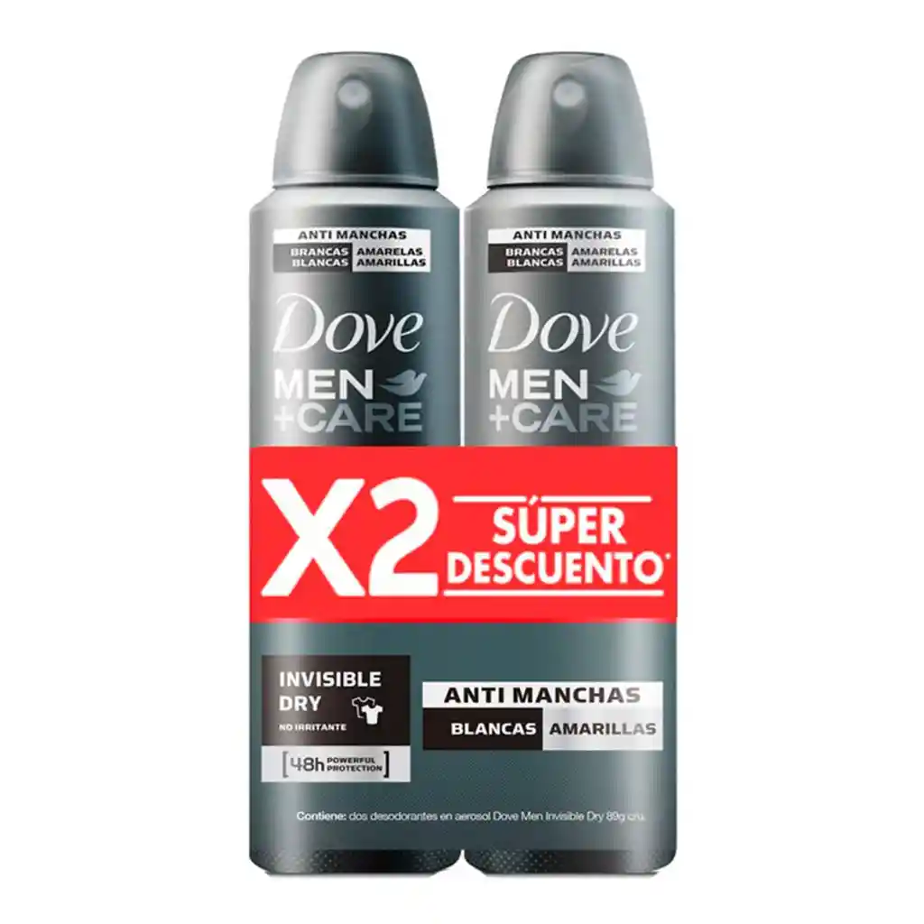 Dove Men Desodorante en Aerosol Invisible Dry Anti Manchas