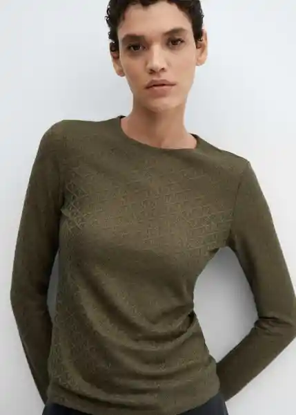 Camiseta Casiopea Khaki Talla L Mujer Mango