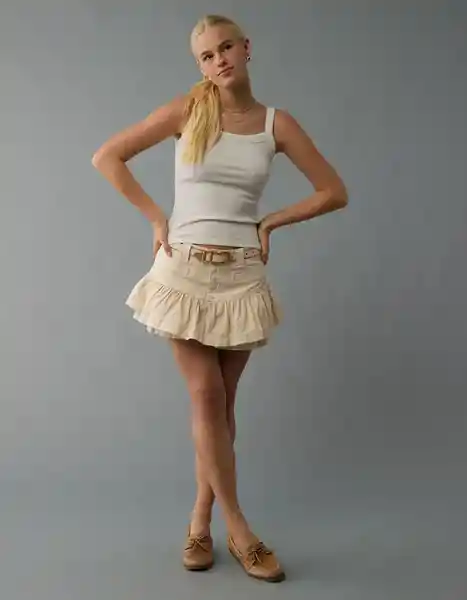 Falda Mujer Blanco Talla: 8 5060106 American Eagle