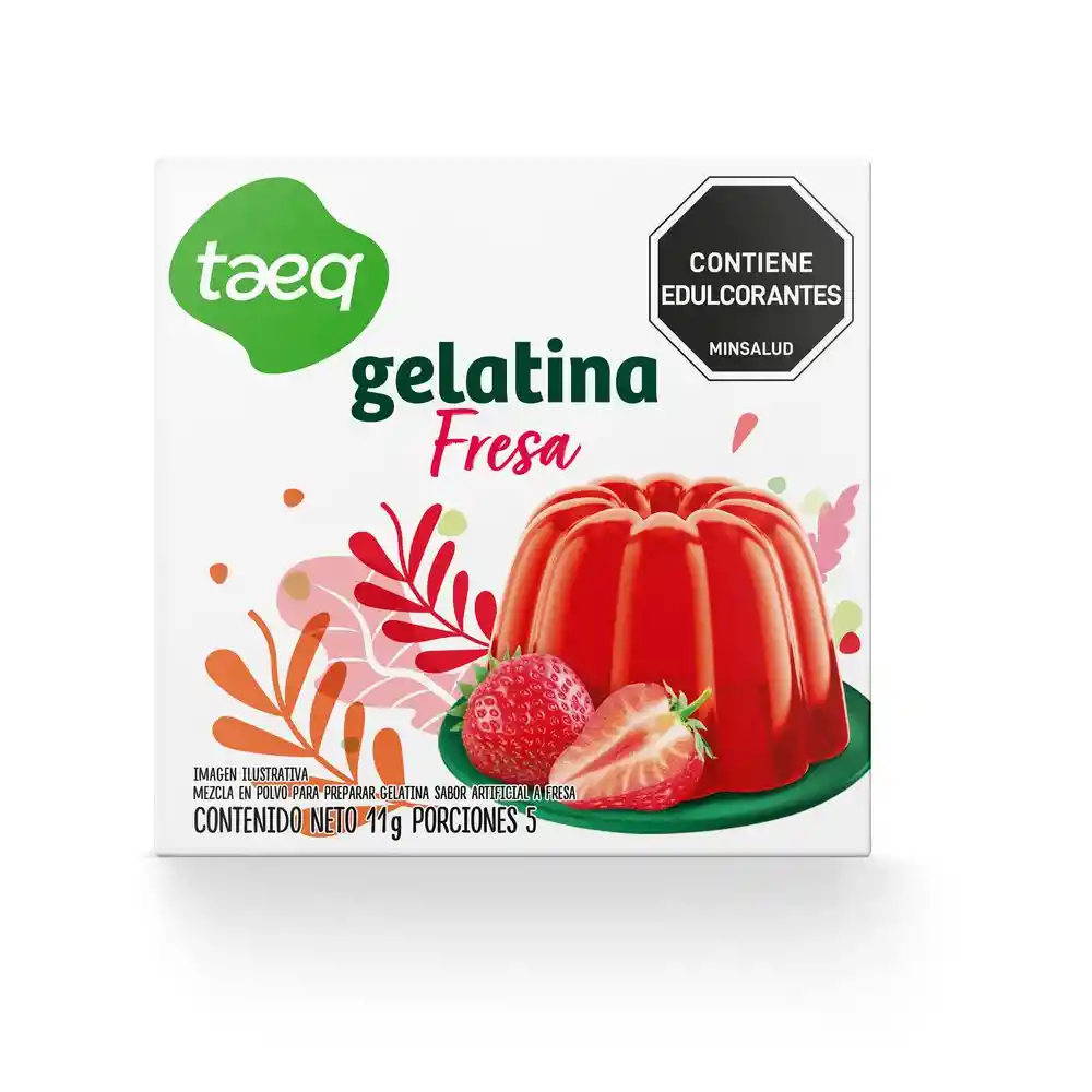 Gelatina Sin Azúcar Sabor Fresa Taeq