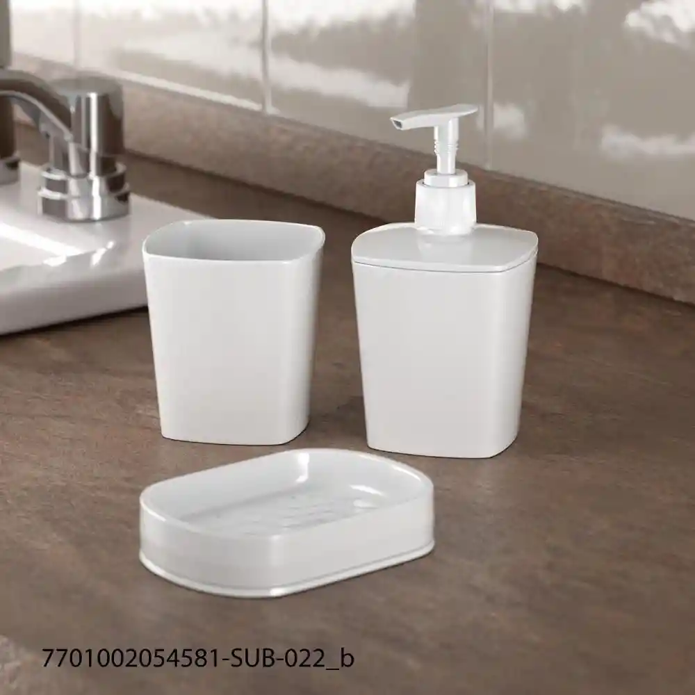 Set X 3 Accesorios Baño Blanco Finlandek Setab