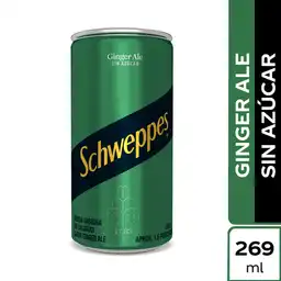 Schweppes Gaseosa Ginger Ale Sin Azúcar 269 mL