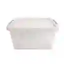 Caja Organizadora Rueda Transparente Color Piedra