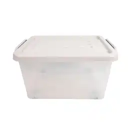Caja Organizadora Rueda Transparente Color Piedra