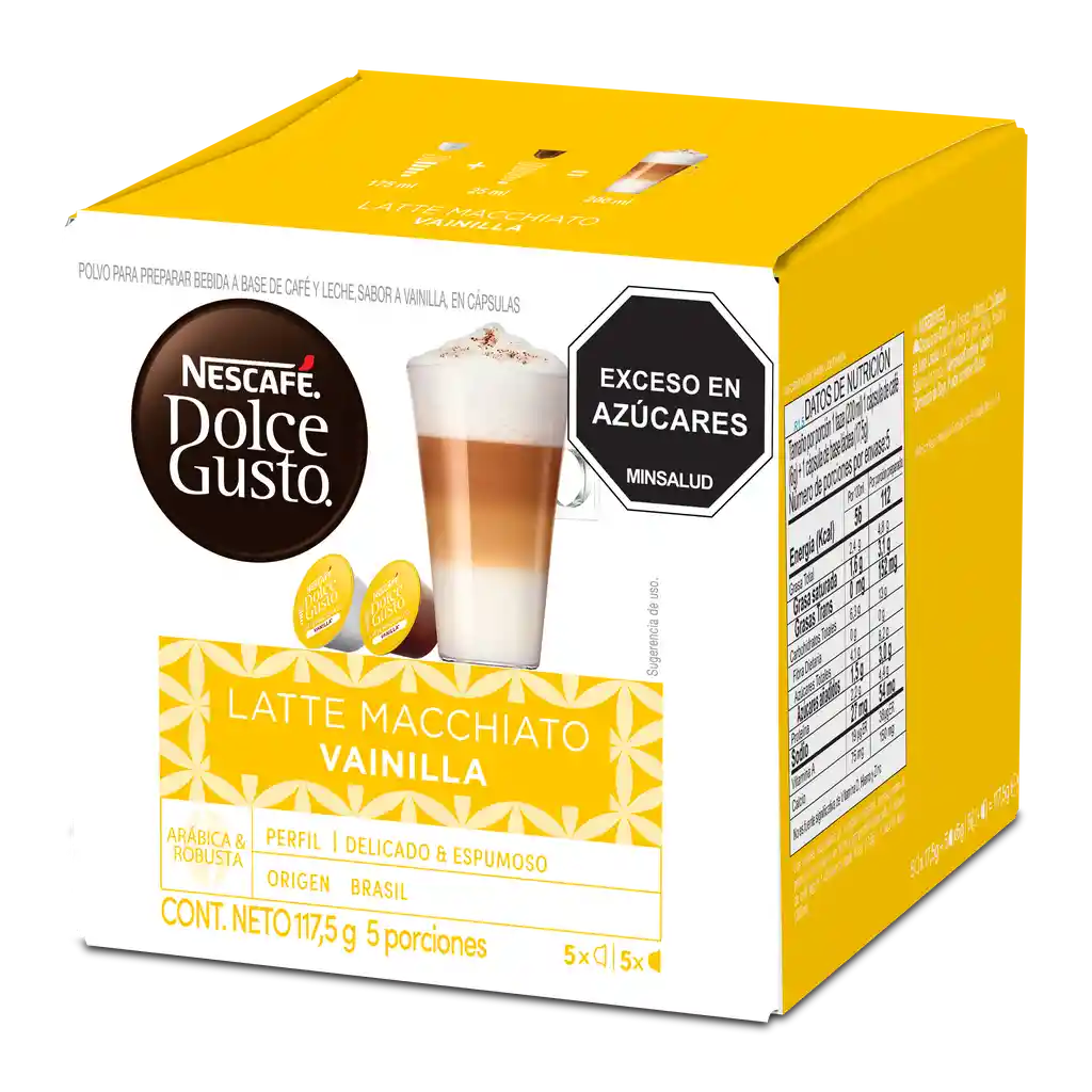Cápsulas de Café NESCAFÉ DOLCE GUSTO Latte Macchiato Vainilla x 117,5g