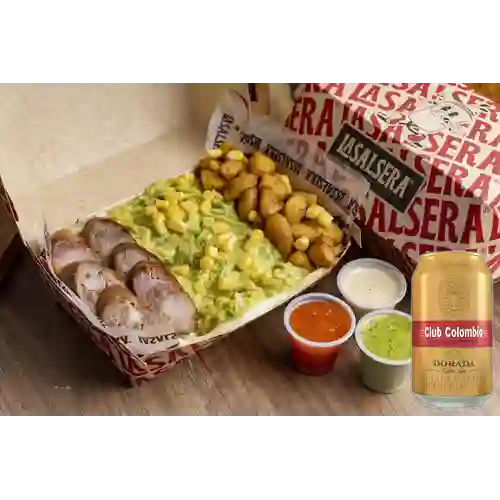 Combo Salchipapas Monteadentro + Club Col. Dorada Lata 330ml