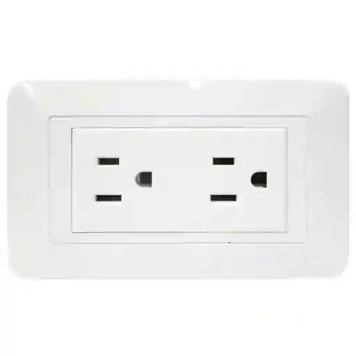 Linea Bk Blanca Incrustar Toma Doble 110-220 (118z-06) (ht20339)