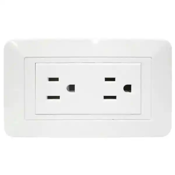 Linea Bk Blanca Incrustar Toma Doble 110-220 (118z-06) (ht20339)