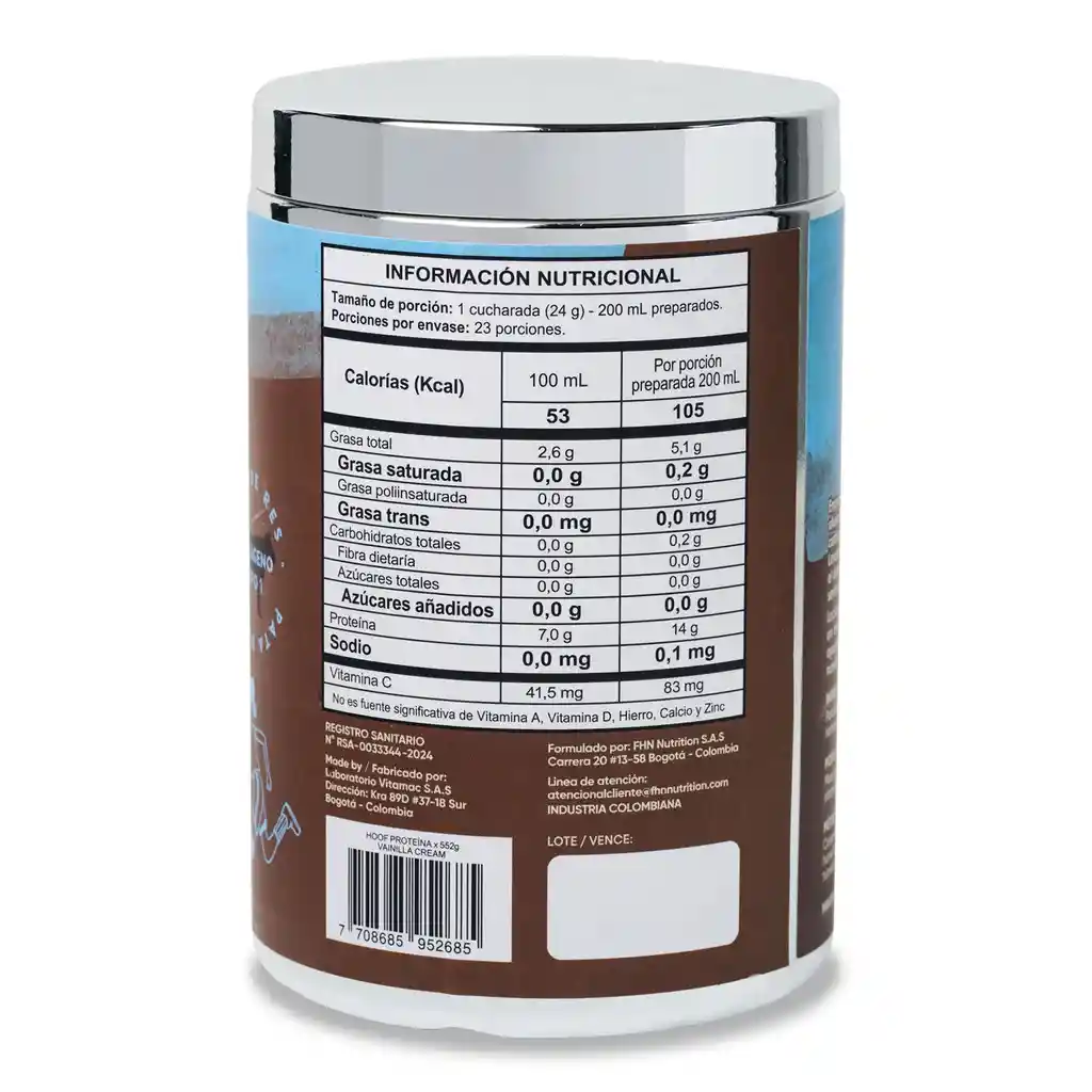 Fhn Nutrition Suplemento Alimenticio Powder Vainilla Cream