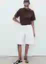 Camiseta Pico Marrón Talla L Mujer Mango