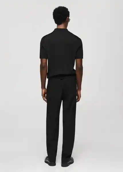 Camiseta Polo Ruisenor Negro Talla XL Hombre Mango