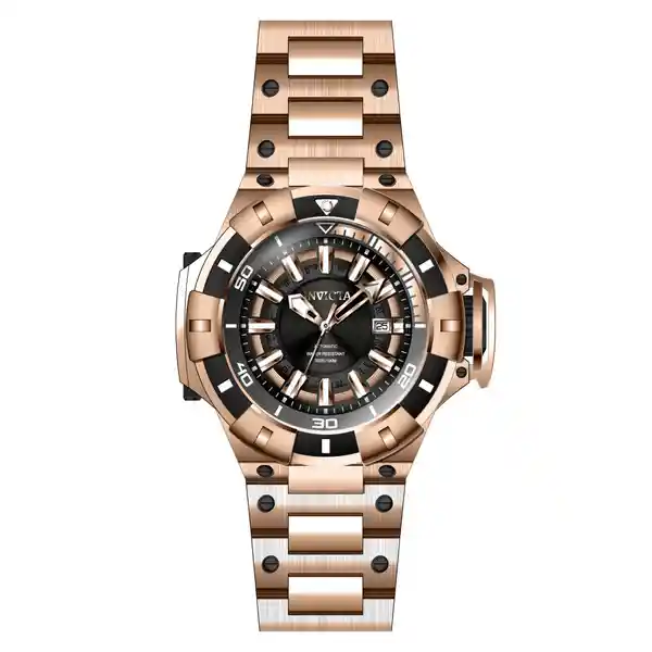 Invicta Reloj Hombre Oro Rosa Negro Inv31865