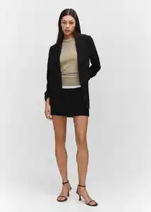 Blazer Americana Eleonor Negro Talla 28 Mujer Mango