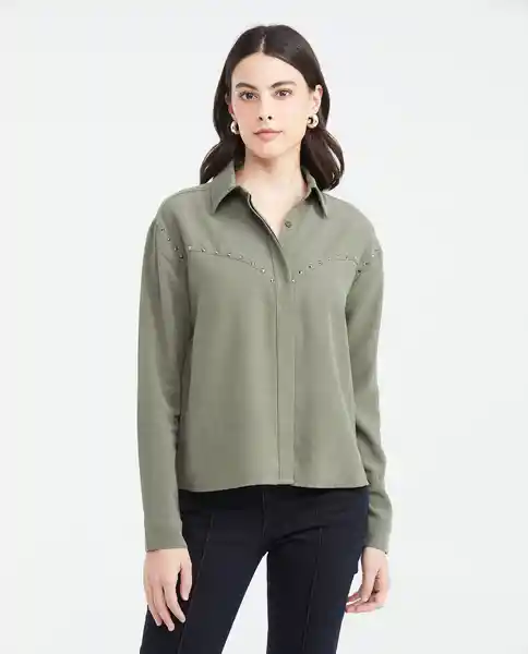 Camisa Military Femenino Verde Olivino Oscuro Talla M Chevignon