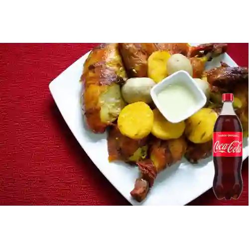 Combo Pollo Asado al Carbón Entero +Cocacola Orig 1.5l