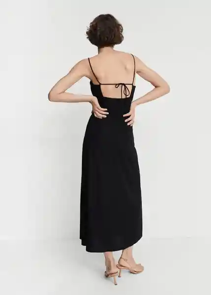 Vestido Maira Negro Talla 18 Mujer Mango