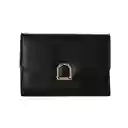Cartera Para Mujer Con Hebilla Dorada Negro Serie Miniso