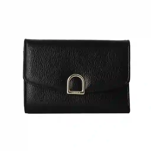 Cartera Para Mujer Con Hebilla Dorada Negro Serie Miniso