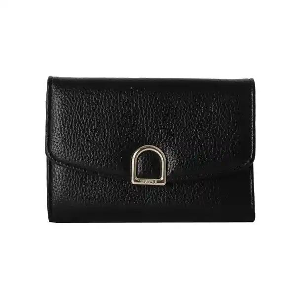 Cartera Para Mujer Con Hebilla Dorada Negro Serie Miniso