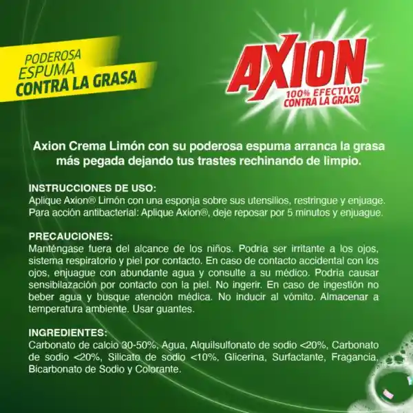 Lavaplatos en Crema Axion Limon 850g