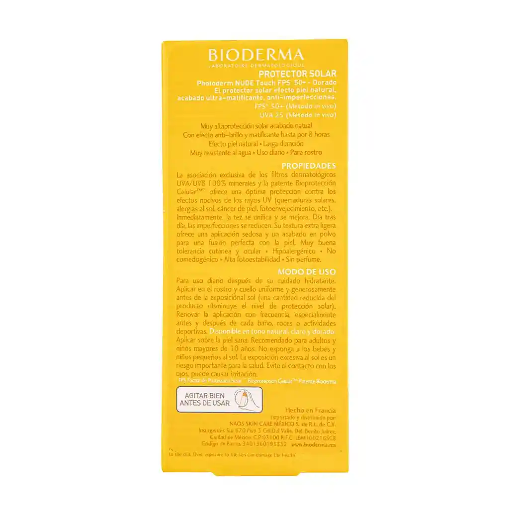 Bioderma-Photoderm Protector Solar Nude Touch SPF 50+ Tono Dorado