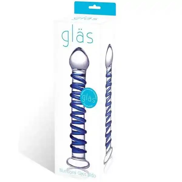 Glas Dildo de Vidrio Blue Spiral Dildo