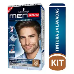 Men Express Tinte Permanente Tubo Castaño Medio Natural 60