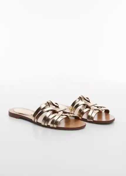 Sandalias Pisca Oro Talla 37 Mujer Mango