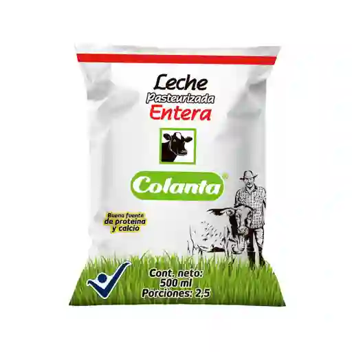 Leche Pasteurizada Entera Colanta Bolsa x 500 mL