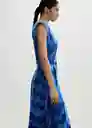 Vestido Icat Azul Talla S Mujer Mango