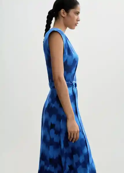 Vestido Icat Azul Talla S Mujer Mango