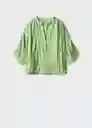 Blusa Romi Verde Talla 18 Mujer Mango