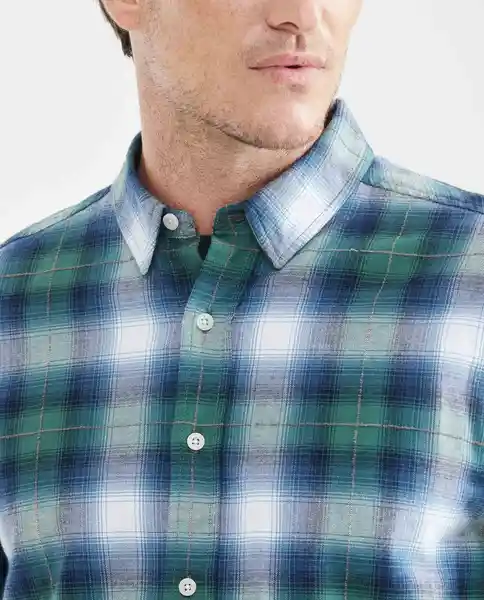 Camisa Plaid Manga Larga Azul Dark Ultraoscuro T.M Chevignon